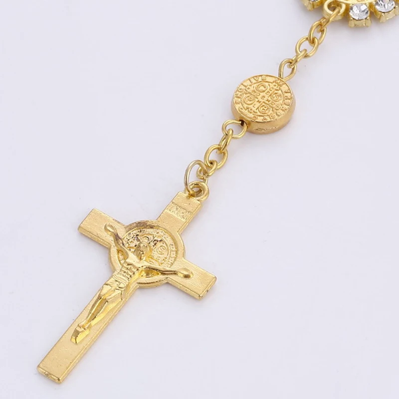 Браслет имитация жемчуга бусины католические четки Кубок Святого Причастия