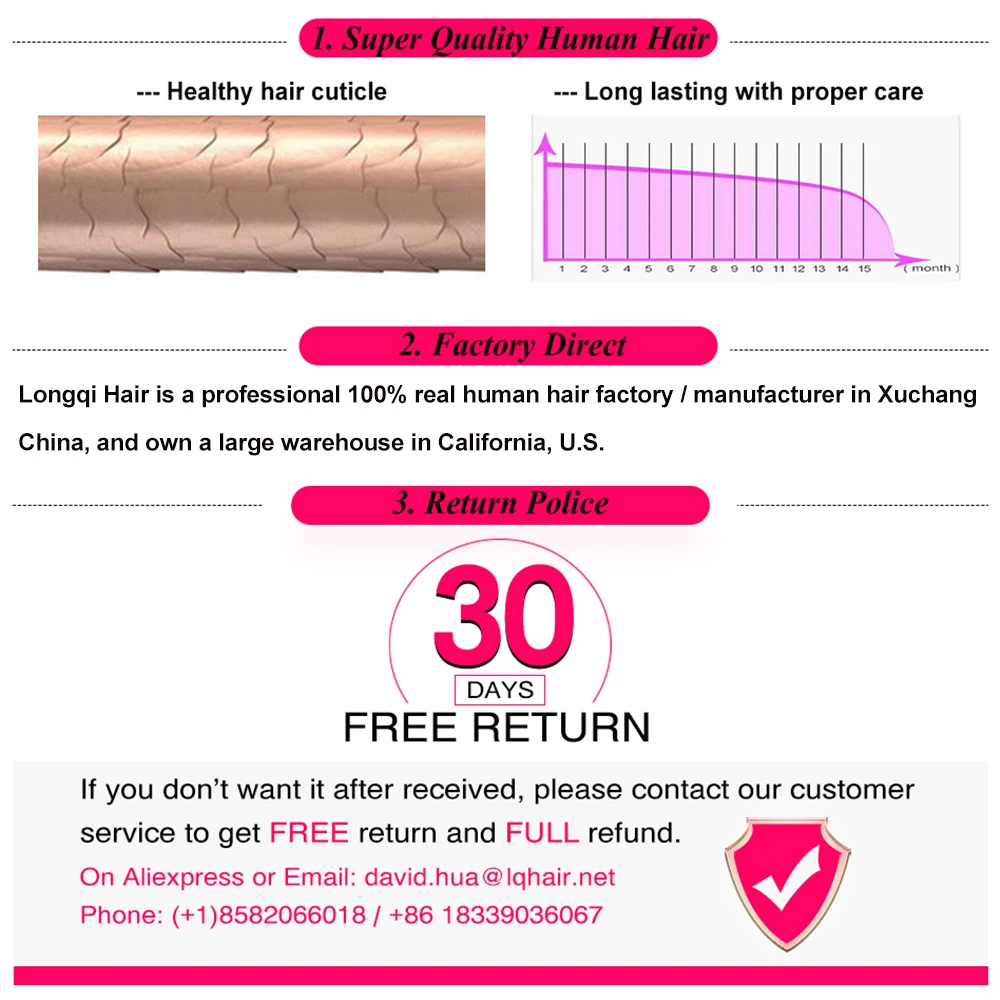 Longqi Hair бразильские натуральные волнистые пряди 3 шт. Remy кудрявые пучки волос