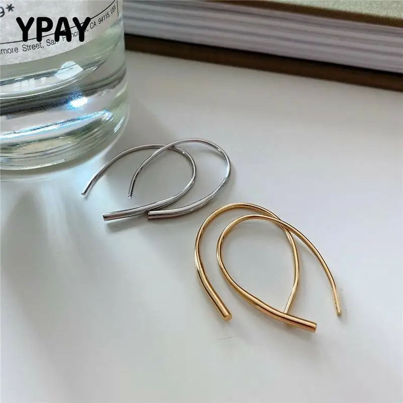 

Женские серьги-гвоздики YPAY из 100% настоящего серебра 925 пробы, простые серьги u-образной формы в Корейском стиле, вечерние ювелирные изделия, ...