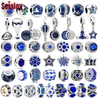 Seialoy 2 шт. темно-синяя звезда Луна из бисера ледяное голубое звездное небо висячее очаровательное Корона Подвеска для брендовых браслетов Сделай Сам Изготовление ювелирных изделий