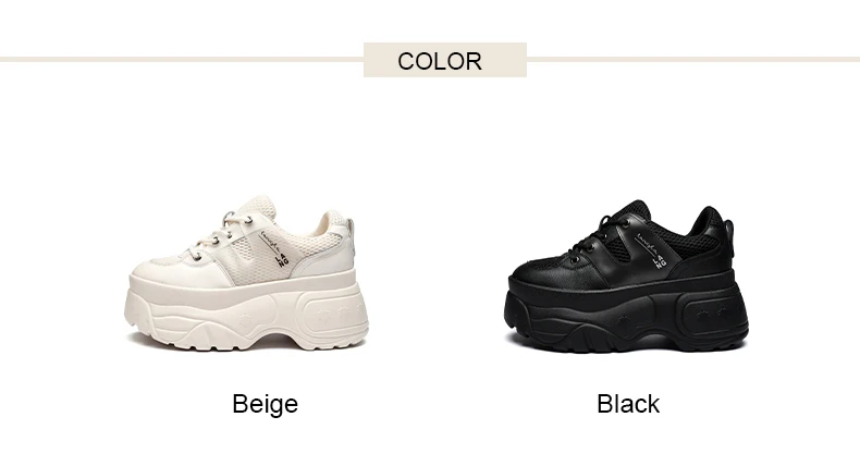Smile Circle Genuine Leather Sneakers Women Flat Platform Shoes Autumn Breathable mesh women Thick bottom shoes