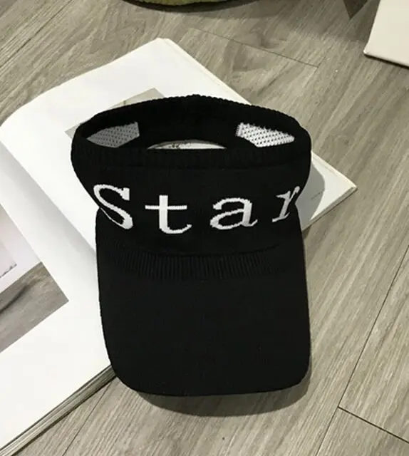 star black Уличная Женская Повседневная походная Кепка для путешествий с солнцезащитным козырьком, вязаные шапки, спортивные безрукавные открытые солнцезащитные козырьки, пляжная кепка для гольфа - Цвет: star black