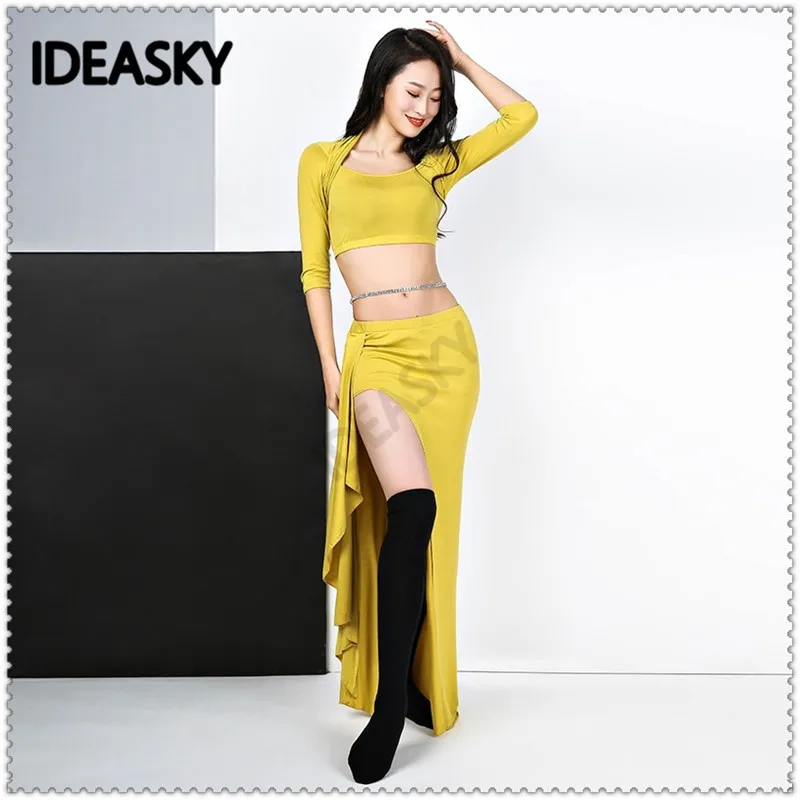 Длинная юбка с разрезом набор костюма для танца живота выступлений в восточном