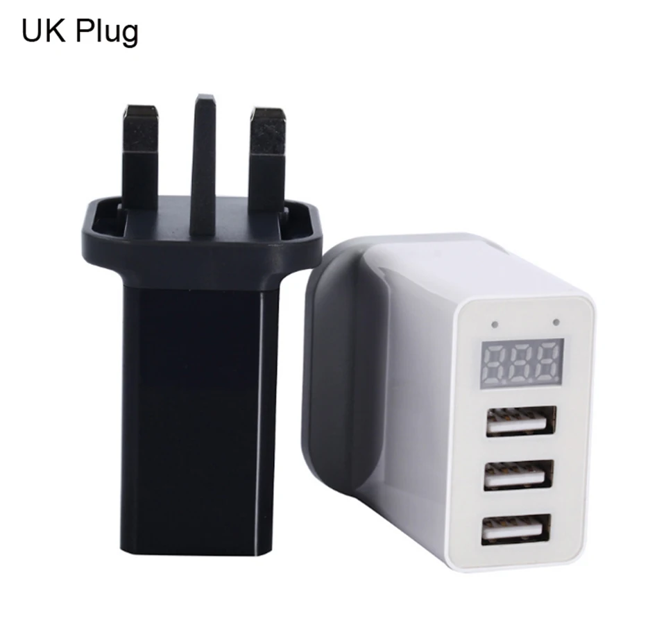 Светодиодный дисплей EU US 3 порта USB зарядное устройство 3 А USB ЗУ для мобильного телефона Быстрая зарядка настенное зарядное устройство для samsung S8 Xiaomi 9
