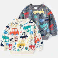 baby car sweatershirt 2021 spring kids clothes toddler fashion print tops childrens o neck pullover outwear for boys 2 5 7year
