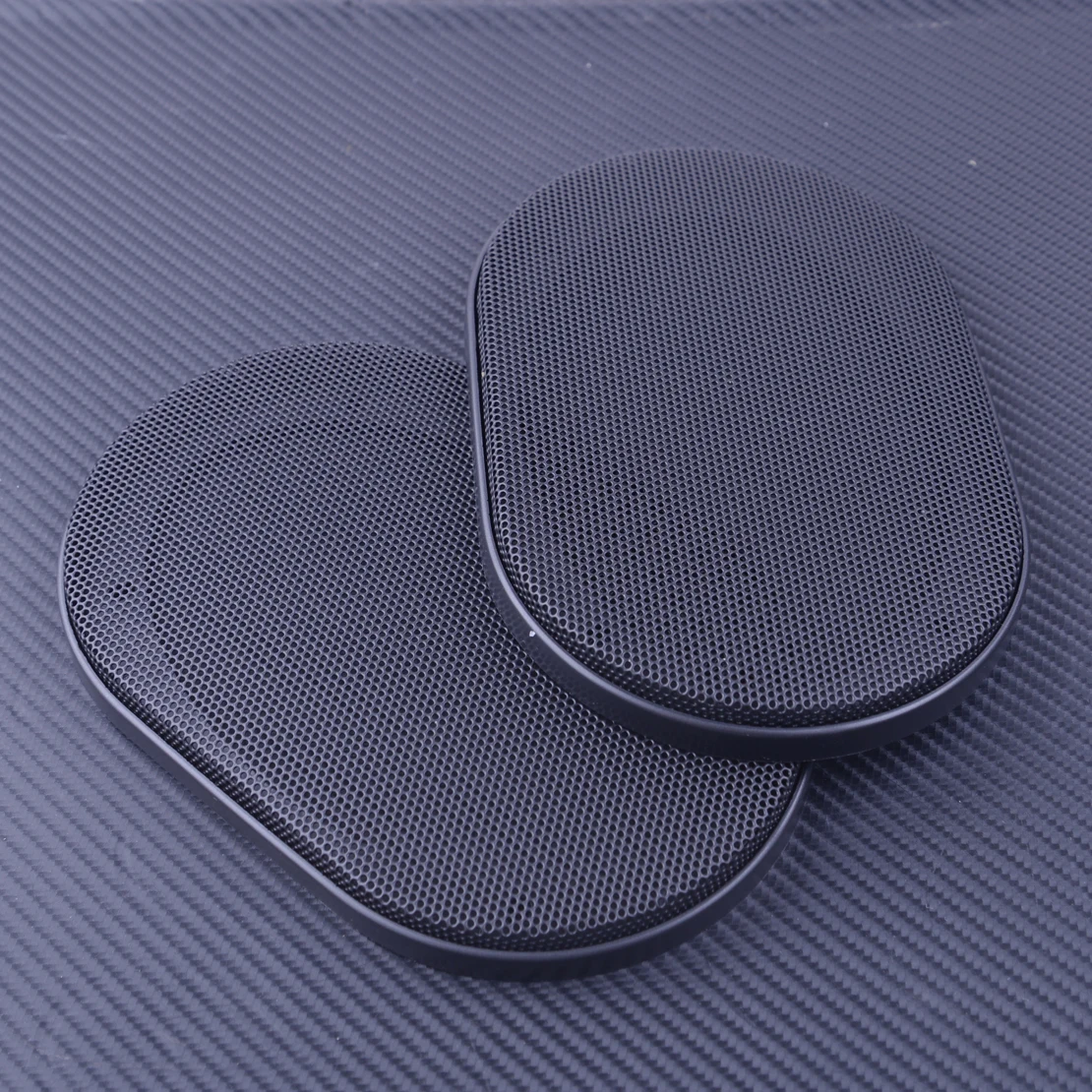 

2Pcs Universal Car Audio Speaker Cover Steel Mesh Grill Decorative Circle Black ABS Accessories