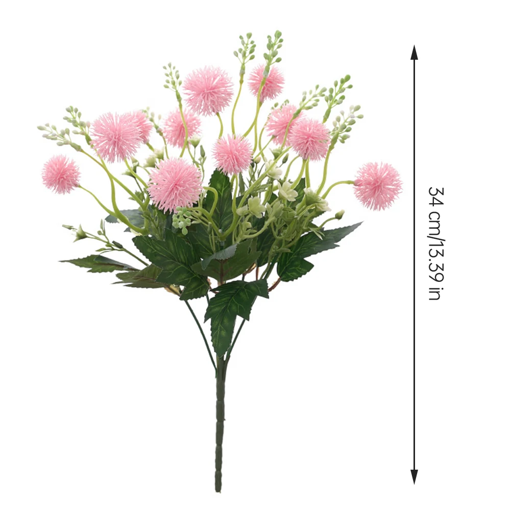 

Artificial Flower Bouquet Plastic Fake Dandelion Round Ball Flower Bouquet Simulation Decoration Flower Wedding Home Decoration
