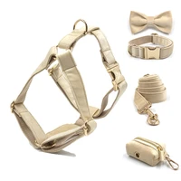 personalized dog collar luxury designer gold buckles custom dog harness with collar leash set pet collar for medium big bulldogs