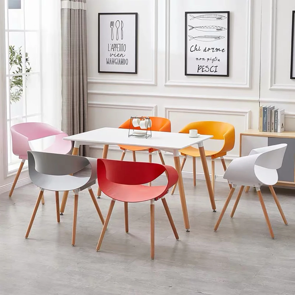 2 шт. обеденный пластиковый стул модный современный скандинавский из твердой