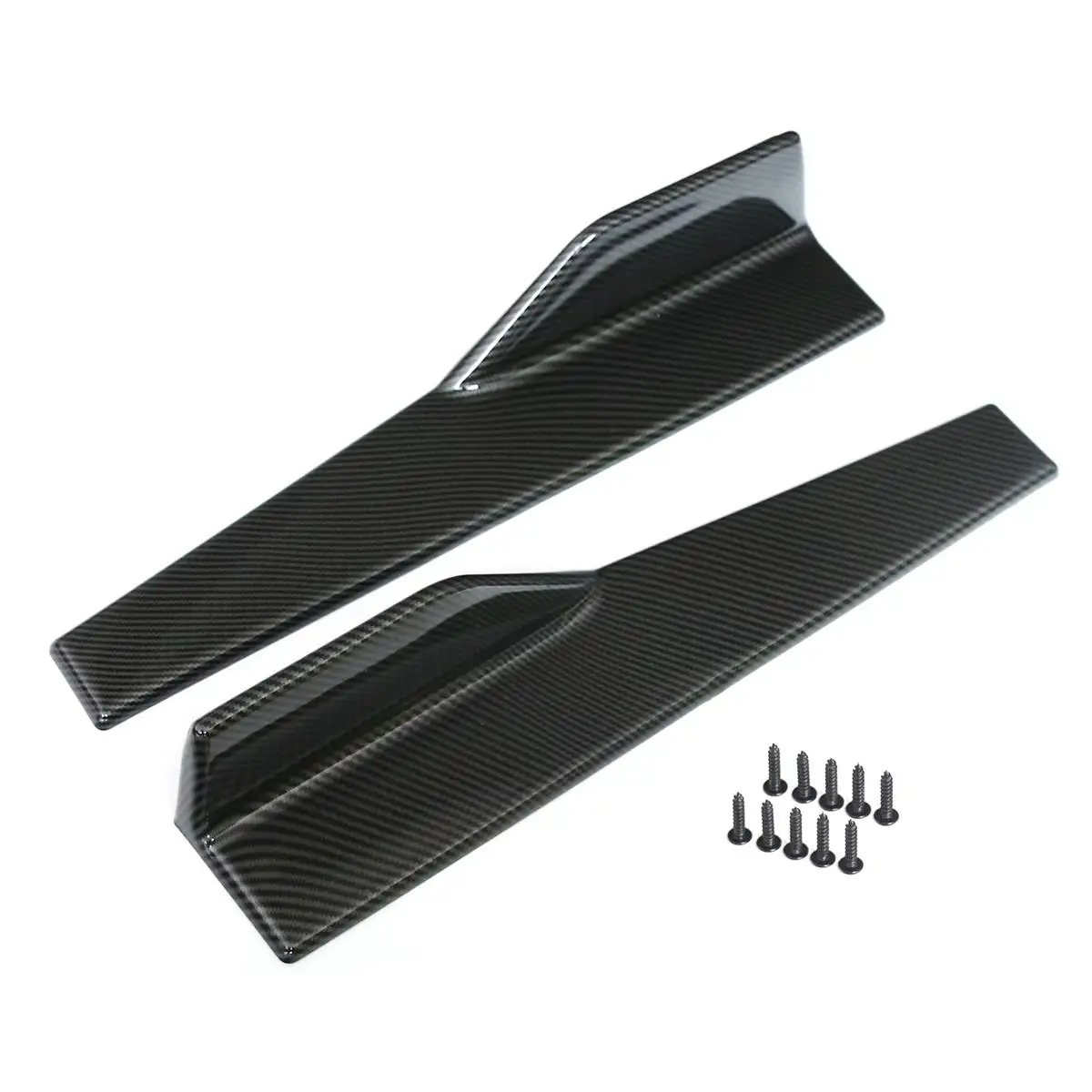 Пара 45 см черная/карбоновая внешняя универсальная боковая юбка для кузова