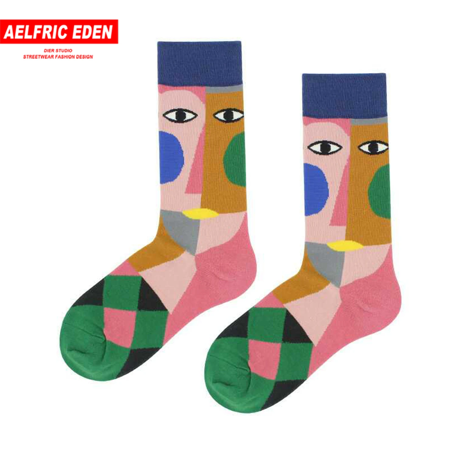 Забавные носки в стиле хип хоп с принтом цветные контрастные 2020 Компрессионные