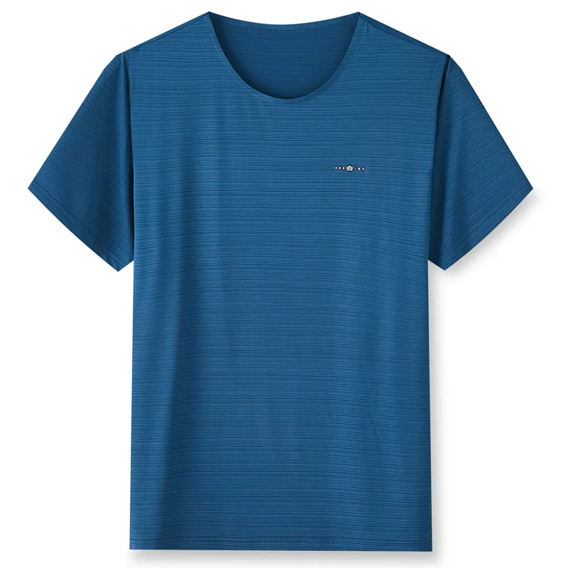 

Summer new men's fattening plus size round neck quick drying short sleeve men's fat thin short sleeve