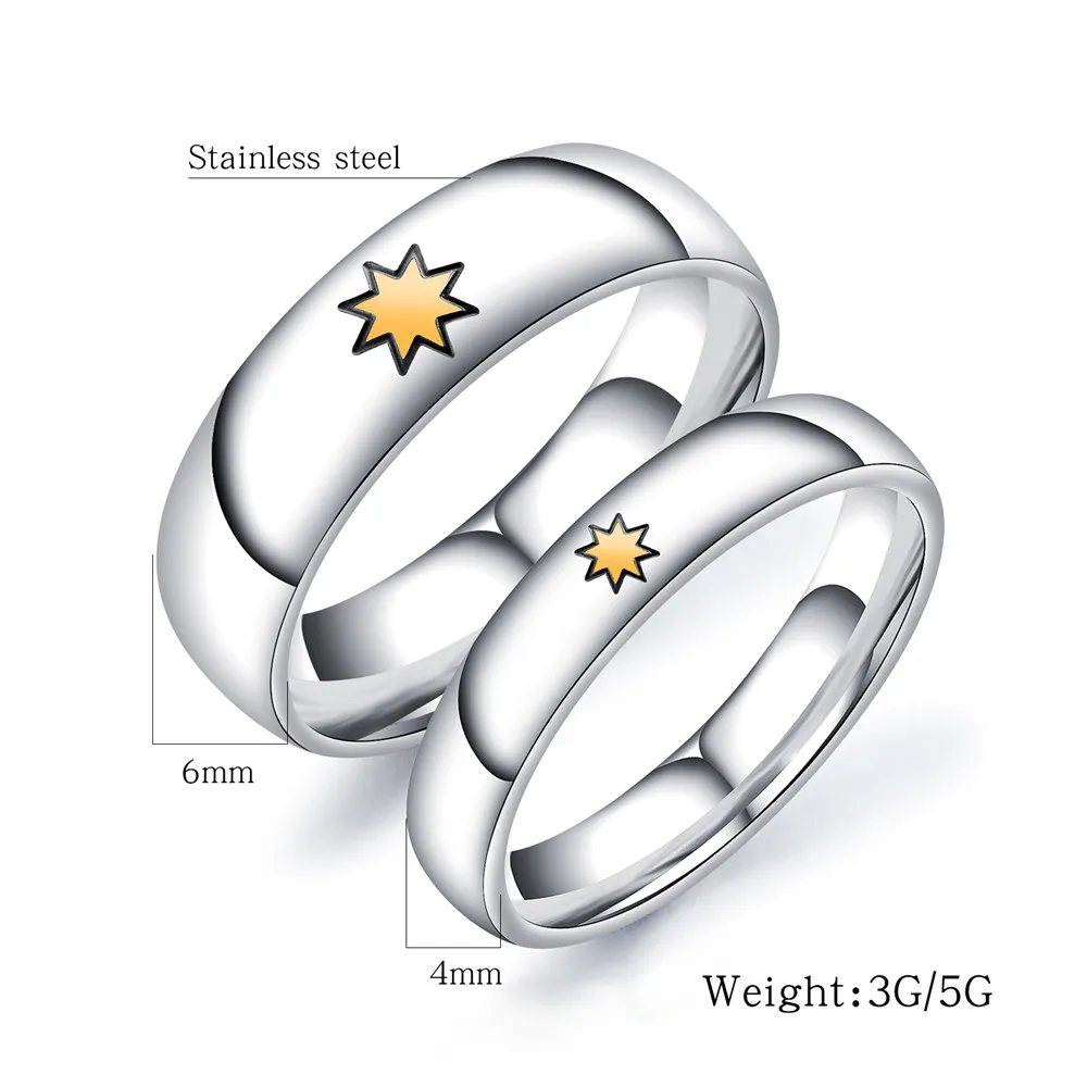 Оптовые цены кольца для пар серебряного цвета из нержавеющей стали с