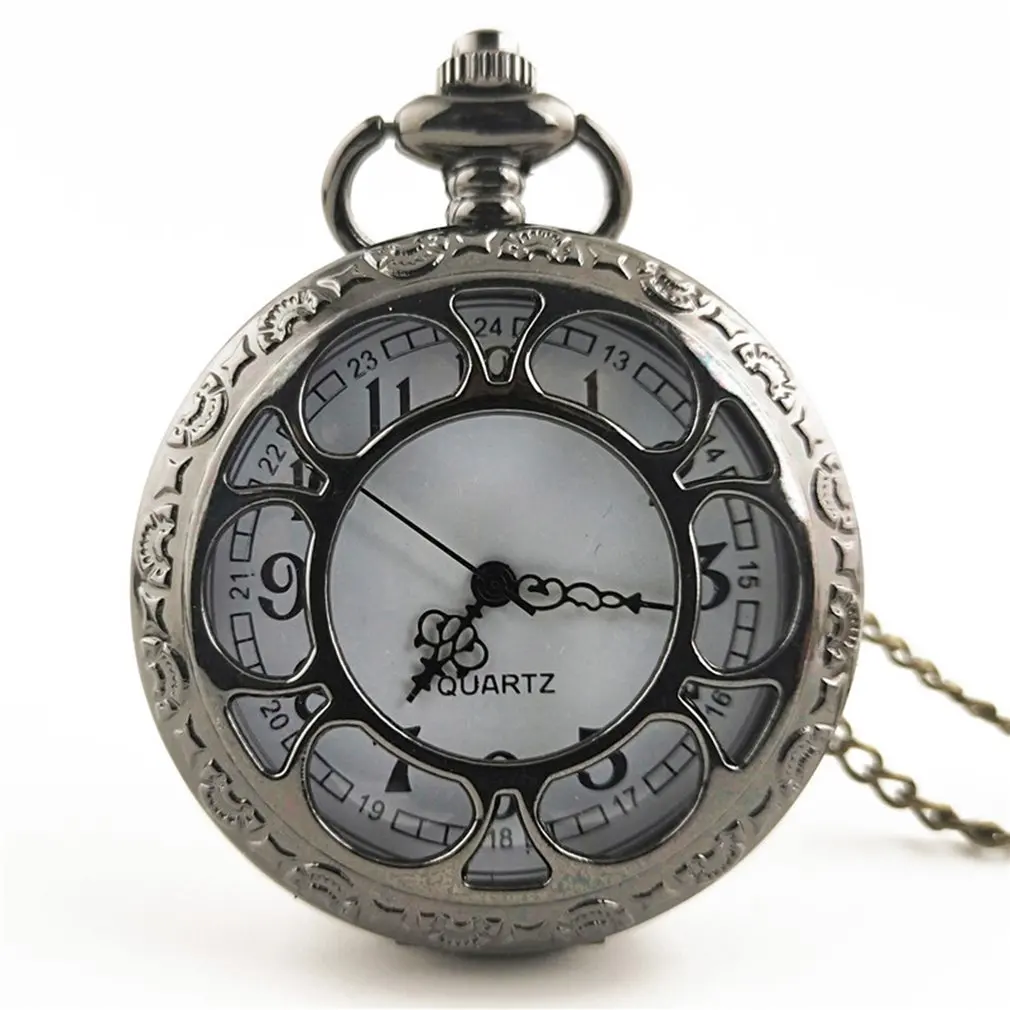 Винтажные полые цветочные модные мужские и женские кварцевые карманные часы