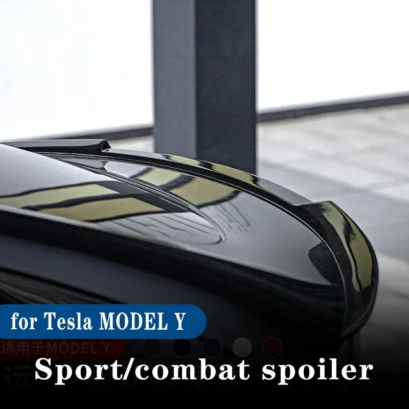 

Для Tesla модель Y углеродное волокно черная глазурь автомобильные Спойлеры 3D экструзия выдувное формование F-HD Спойлеры переоборудование авт...