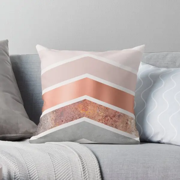 

Blush and Rose Gold Chevrons Soft Decorative Throw Pillow Cover for Home Pillows NOT Included