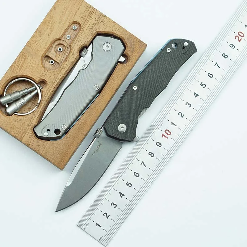 

LEMIFSHE Flipper Folding Knife M390 Blade Titanium/Carbon Fiber Handle Outdoor Camping Survival Kitchen Fruit Knives EDC Tool