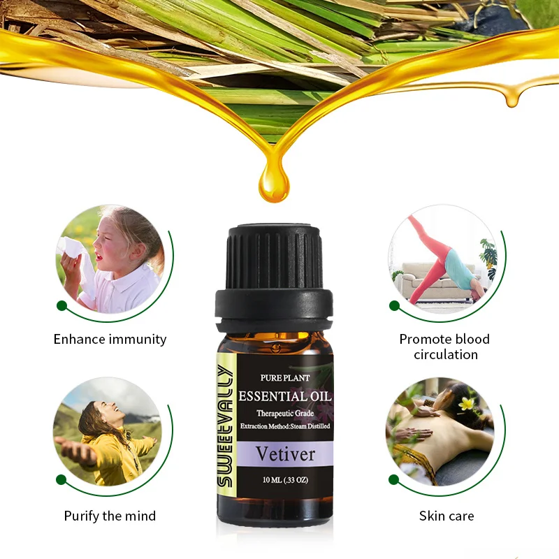 Эфирное масло ветивера 10 мл антитревожное эфирное для сна успокоения