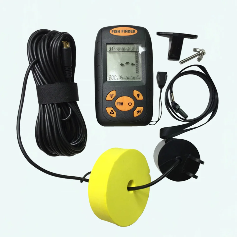 

Fish Finder Fish Detector Ultrasonic Cable Cluster Shoal Of Fish Finder Fishfinder Fisher 30-1000MHZ without Battery (Black)