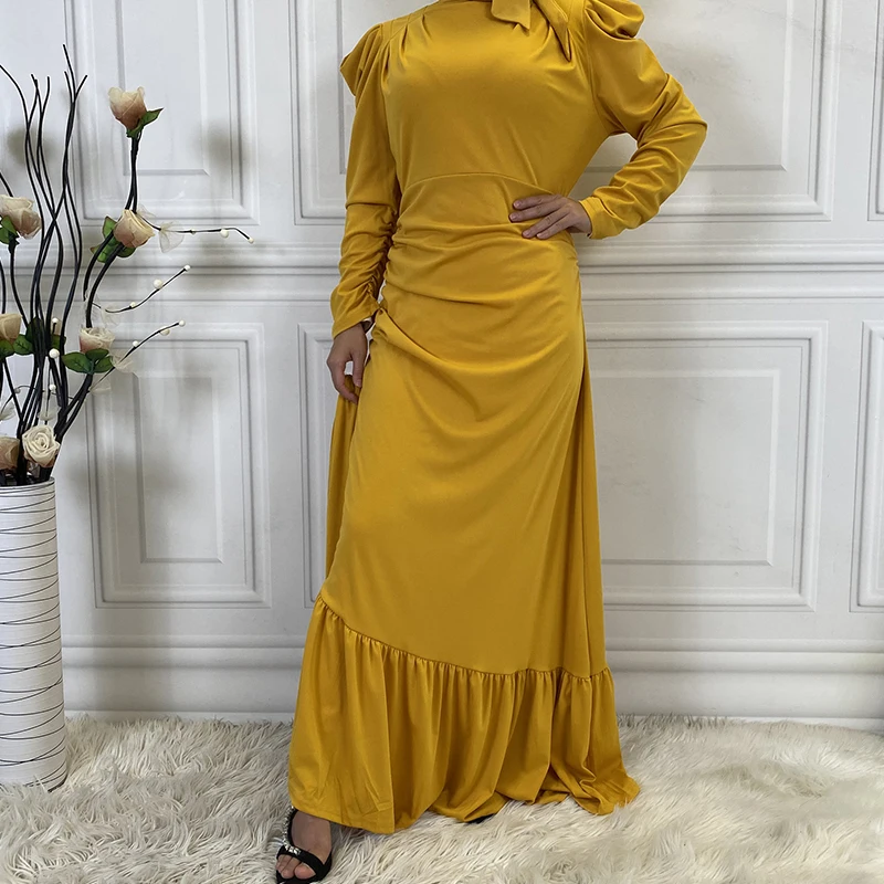2020 Новое модное мусульманское исламское платье со складками в Дубае женское
