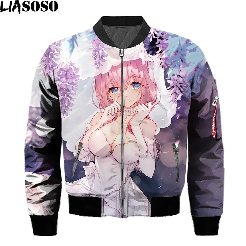 

The Quintessential Quintuplets Gotoubun no Hanayome Printed jackets Men Women Hip Hop Winter Bomber Jacket Nino Nakano Coats