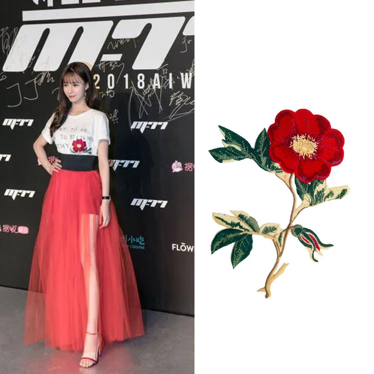 Новинка 2019 3D нашивки большой красочный цветок вышитая нашивка сделай сам