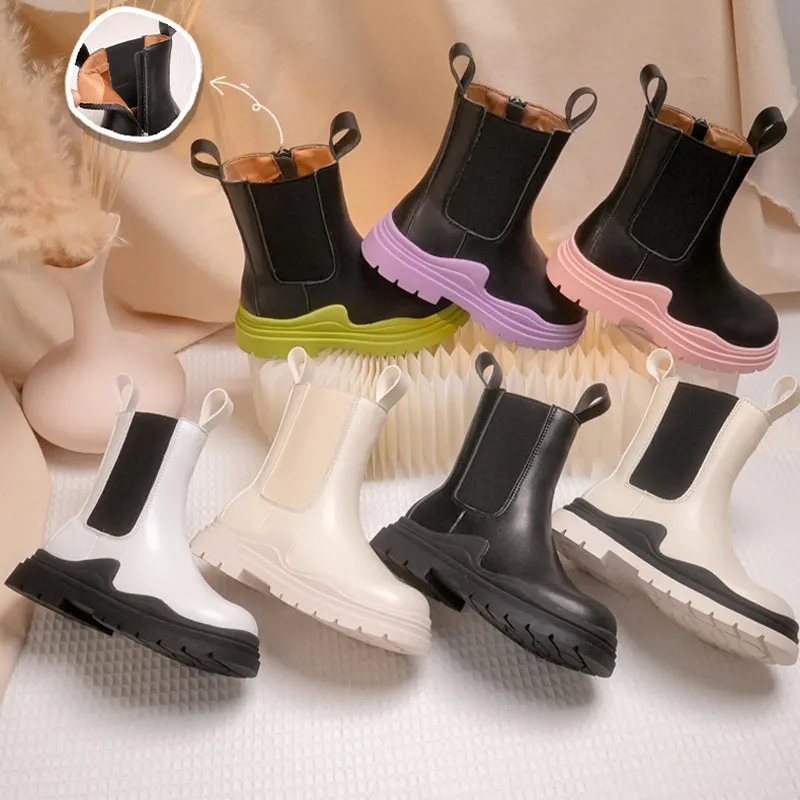Quality Leather British Style Martin Boots Girls Leather Shoes Chelsea Short Boots Children's Shoes Ankel Boots Children's Shoes enlarge
