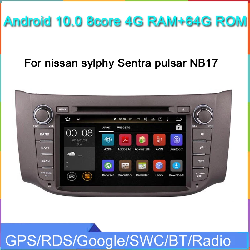Автомобильный dvd плеер Octa core 8core android 10 с gps навигацией для sylphy Sentra 2012 2016 pulsar NB17 tiida