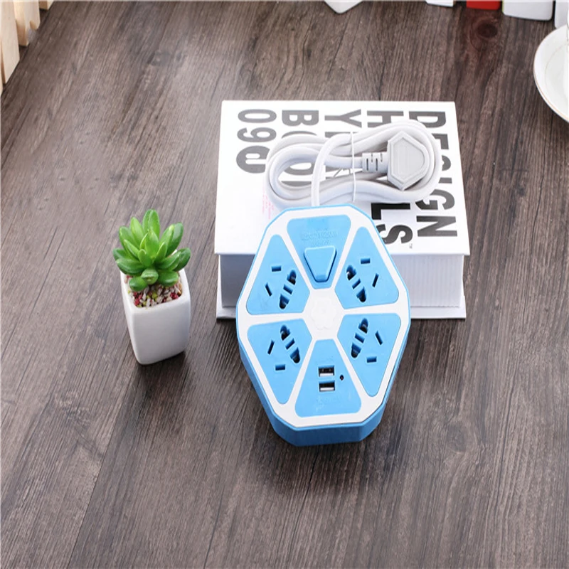 Круговая удлинительная розетка с 4 разъемами переменного тока 2 выхода USB 1 5 м