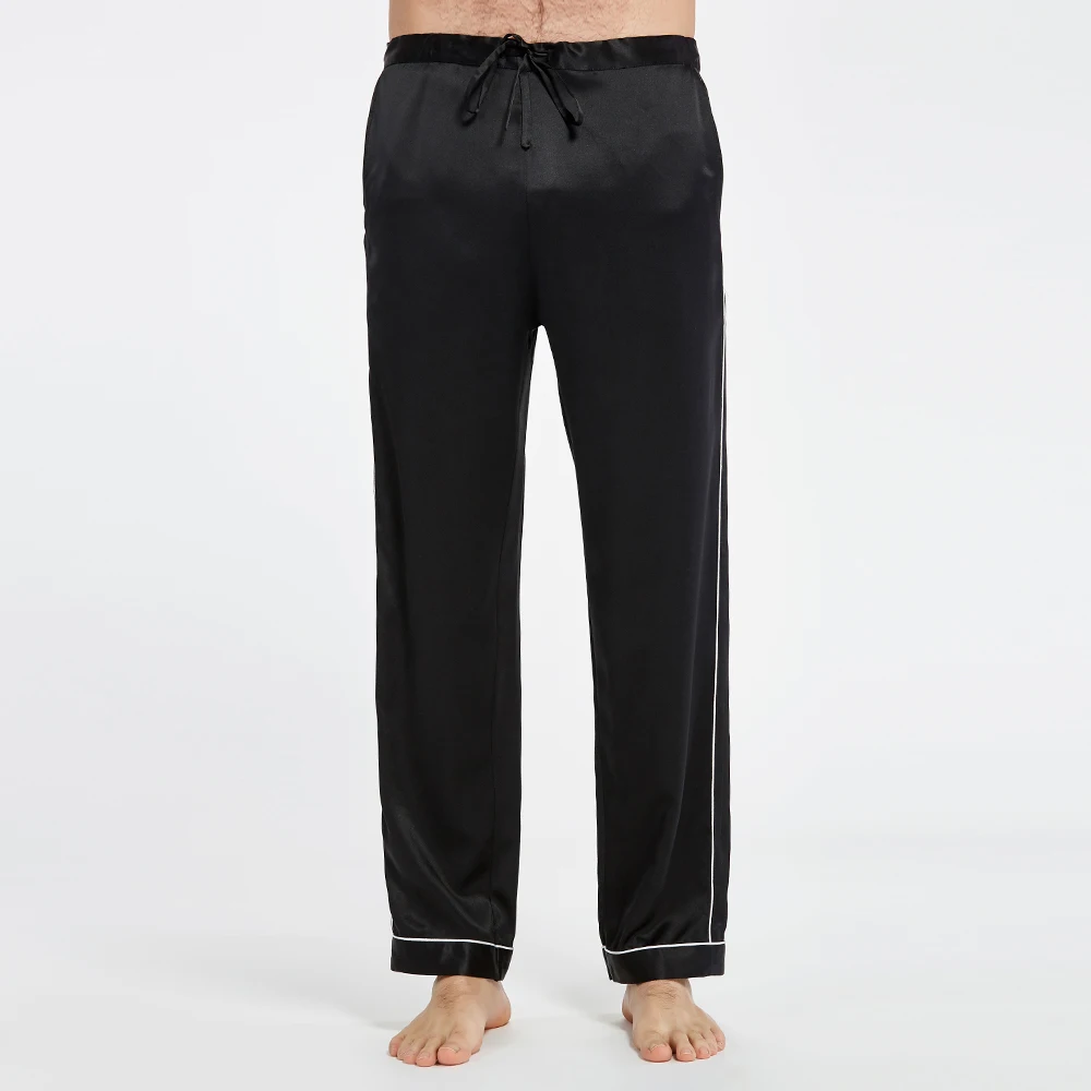 LILYSILK 100 Silk Pajamas Set For Men 22 momme Luxury Full Length Long Contrast Trim Men's Clothing Free Shipping