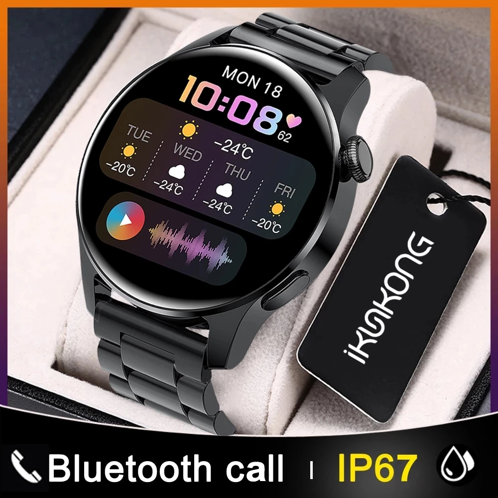 

Man Smart Watch Bluetooth Call Smartwatch Men Sport Fitness Bracelet Alarm Reminder Watches For Android Apple Xiaomi Huawei+Box