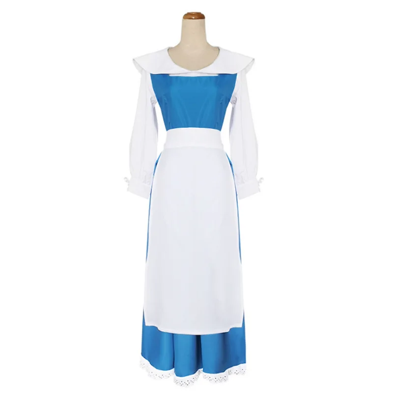 

La Bella y la Bestia Belle Maid Vestido azul Pelcula de Halloween Princesa Cosplay Disfraz de anime