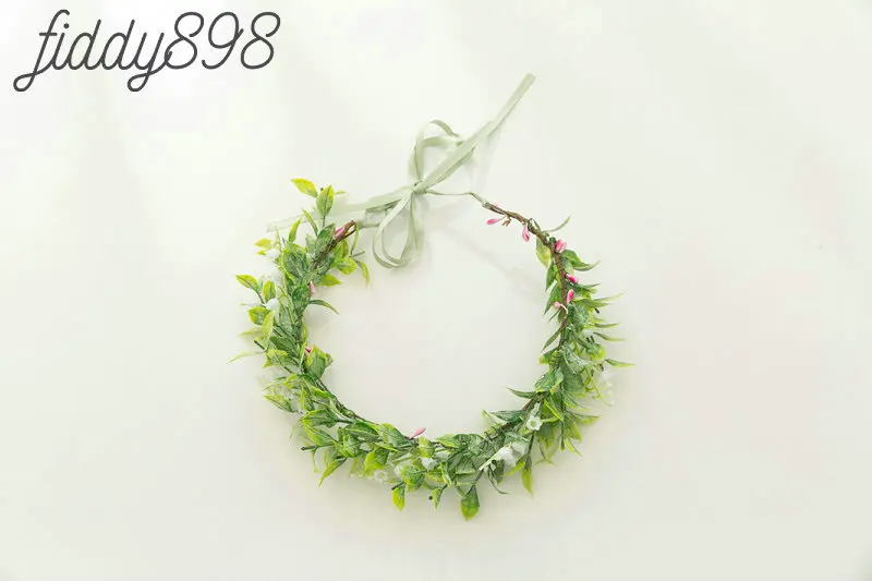 Зеленая Цветочная корона свадебная головная повязка для невесты на выпускной