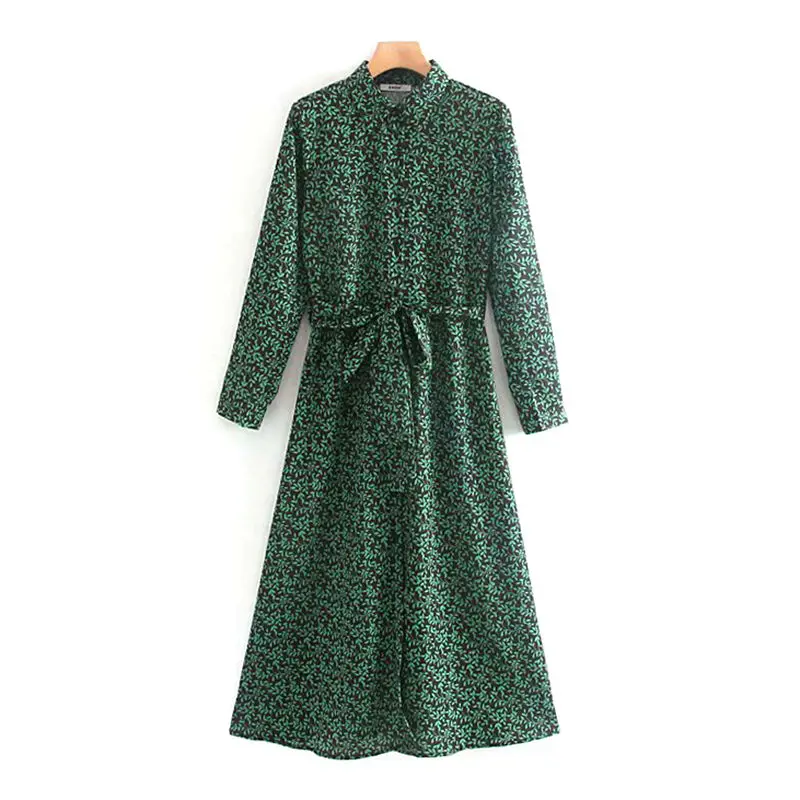 Винтажное длинное платье рубашка с цветочным принтом для женщин 2020 длинным
