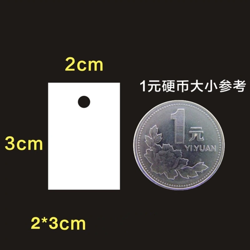 Белые пустые бирки из бумаги 50 шт.