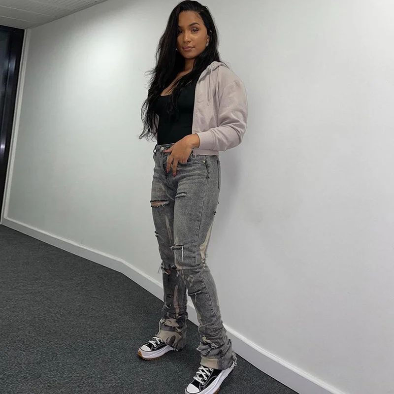 

Fashion Style Pantalon Denim Trousers For Women Ladies Jean Pants