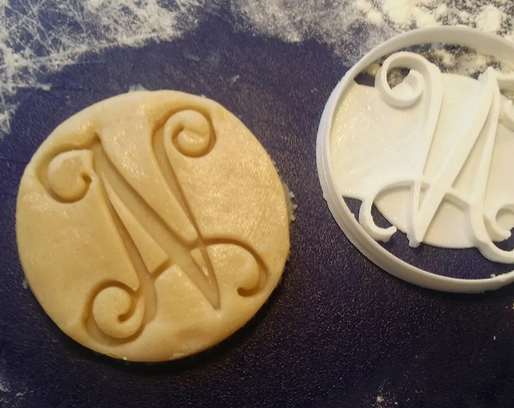 Custom Vine Monogram Plastic Cookie Cutters Cake Biscuit Mold Baking Tool personalized wedding cookie stamp Chocolate mold | Дом и сад