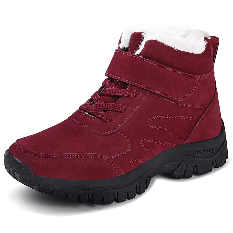 

Popular Slip Shoes Male Casual Plus Velvet Winter Warm Short Ankle Boots Mens New Plush Couple Low-top Snow Sneaker Botas Pareja