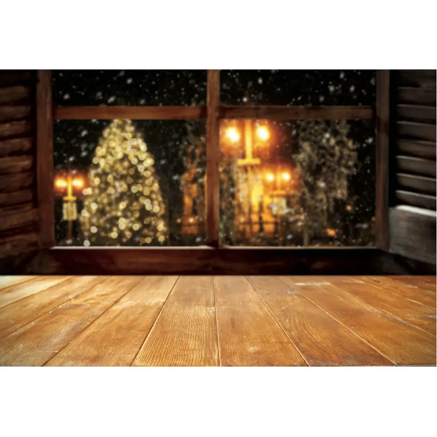 

Christmas Backdrops Scenery Outside The Window Background Newborns portrait Xmas Snowing Family Party Decoration Photo Booth
