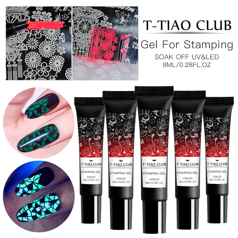 T TIAO CLUB штамповка для ногтей УФ гель лак светодиодный штамп пластина удаляемый