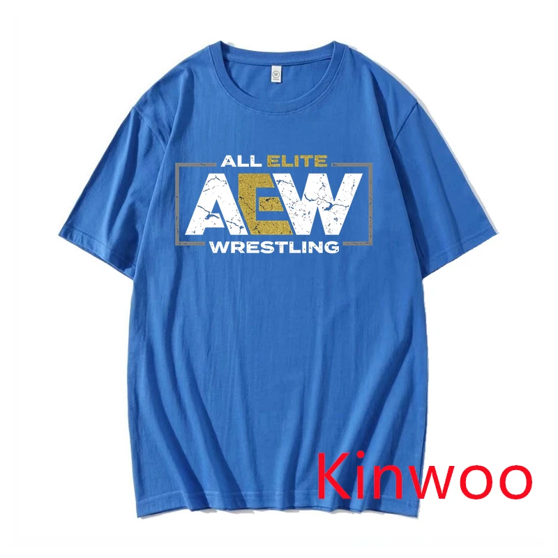 

All Elite AEW Wrestling AEW Logo Summer Men Quality Oversized 100%Cotton Round Collars Short Sleeve T-Shirt For Men And Women