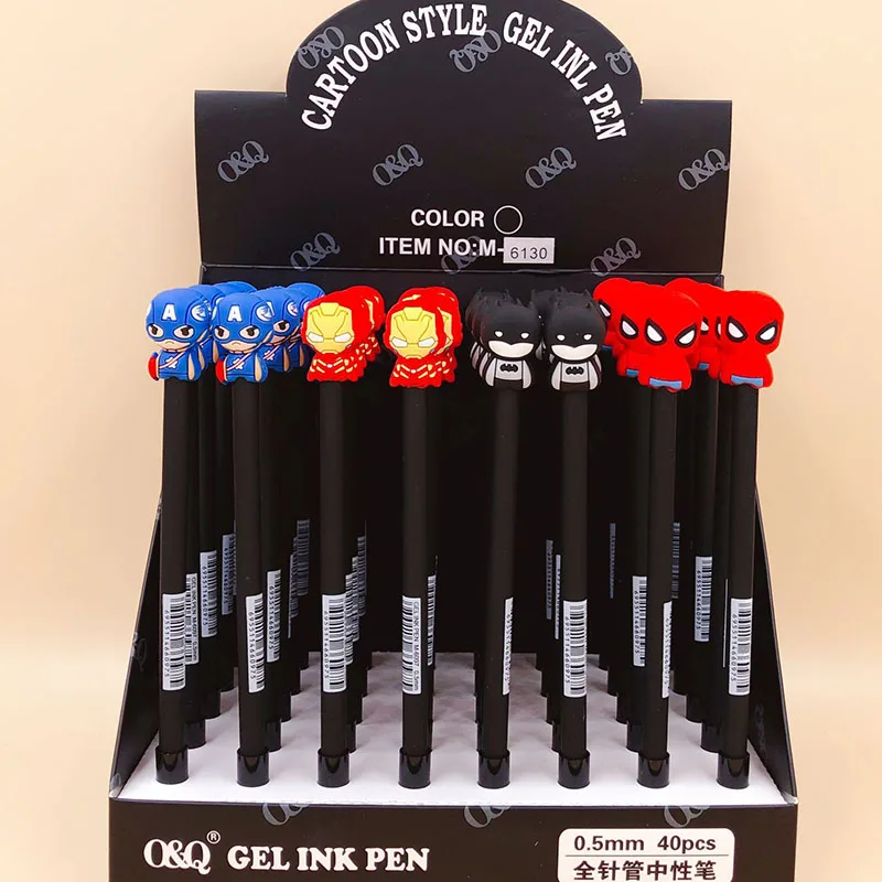 

36 pcs/lot Hero Series Gel pens Cute 0.5mm black ink Signature pen material stationery gift school writing supplies