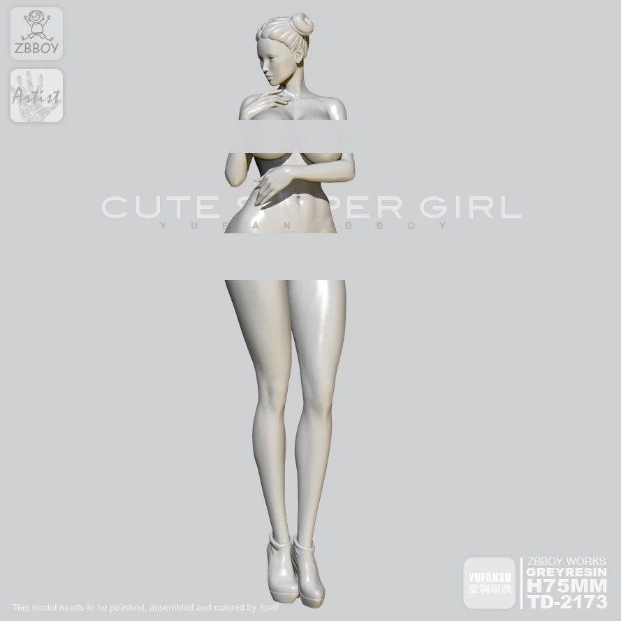 1/24 Resin Figure Kits Angel beautiful girl resin Model Self-assembled 75mm TD-2173 | Игрушки и хобби