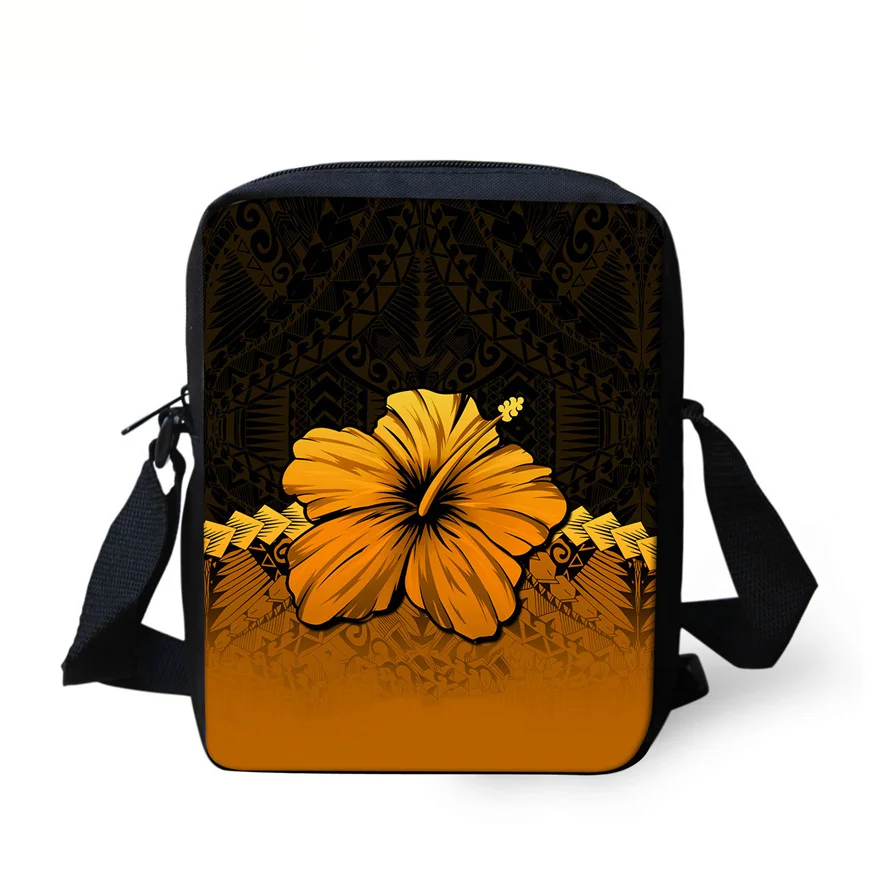 

Polynesian Flower Pattern Ladies Cross Body Casual Flap Crossbody Bag Luxury Travel Portable Messenger Bags Women Shoulder Bags