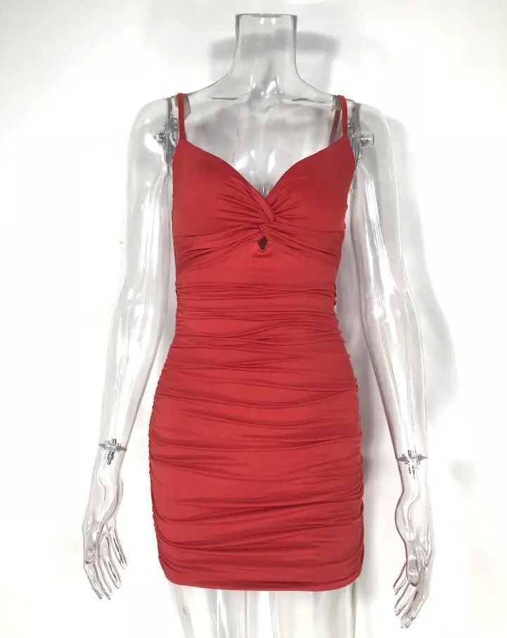 Сексуальное облегающее Бандажное платье с вырезами женское летнее Мини на