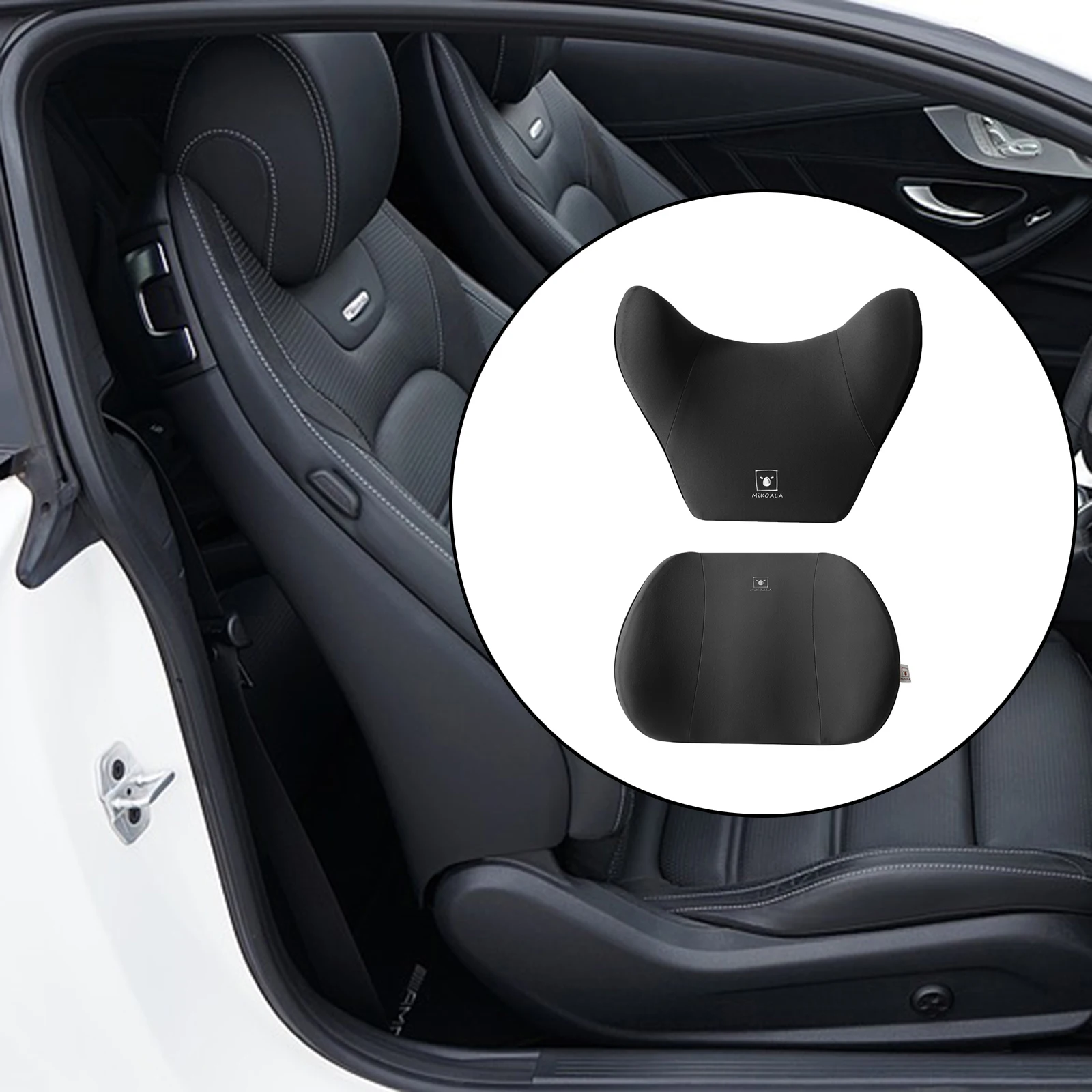 

Headrest + Lumbar Support Back Cushion Kit Pad for Car Improve Posture