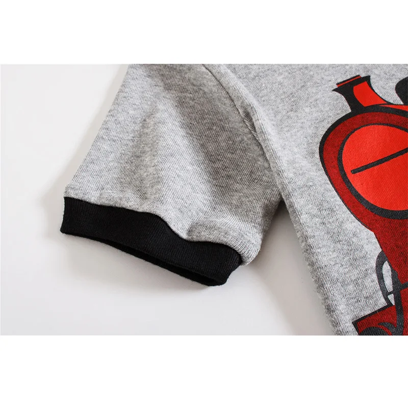 Детские пижамные комплекты с принтом поезда Одежда для маленьких мальчиков