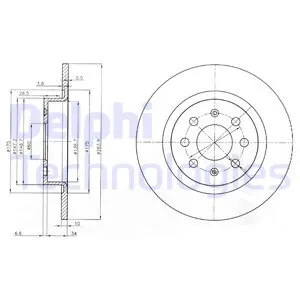 

DELPHI BG3945 DISC REAR 06G.PUNTO-PUNTO EVO-CR S.D