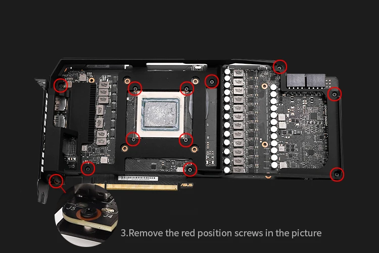 Курган водного блока использовать для ASUS ROG STRIX RTX2080Ti O11G GAMING/A11G/O8G/8G GAMING/полное покрытие GPU Block/5 V 3PIN Header RGB