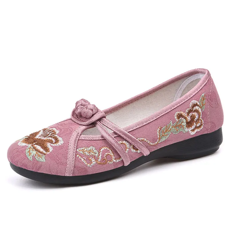Women Flats Embroidered Vintage Shoes Casual Breathable Elderly Women's Loafers Ballerina Cosplay Antiquity Footwear | Обувь